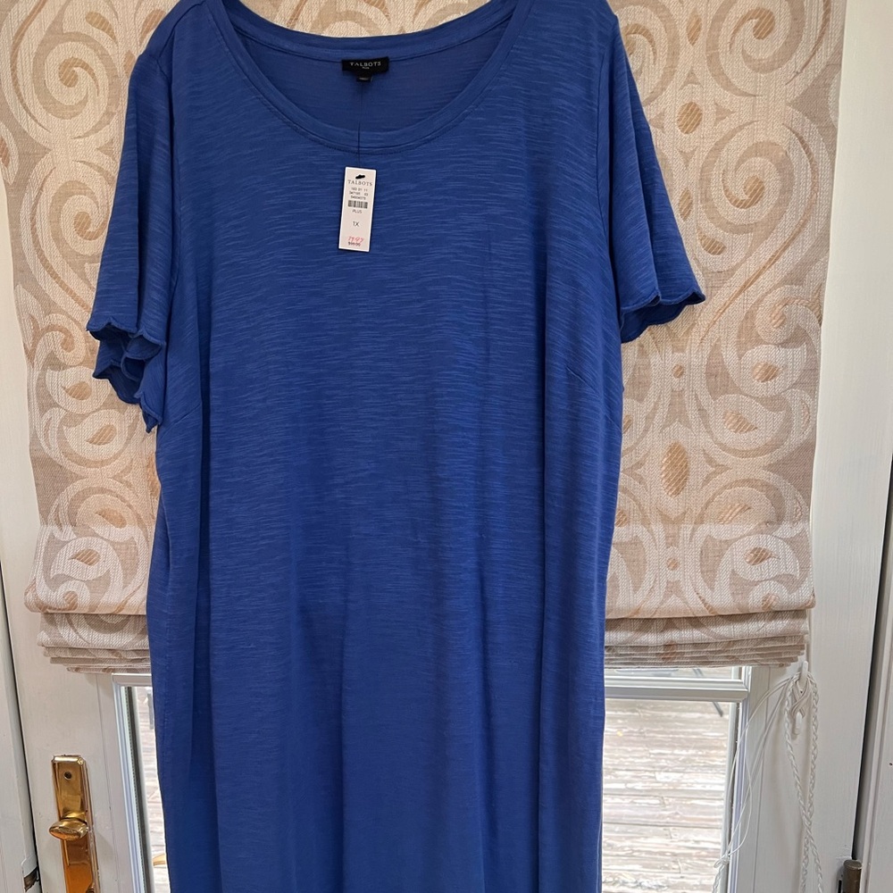 Talbots royal blue bell sleeve dress
